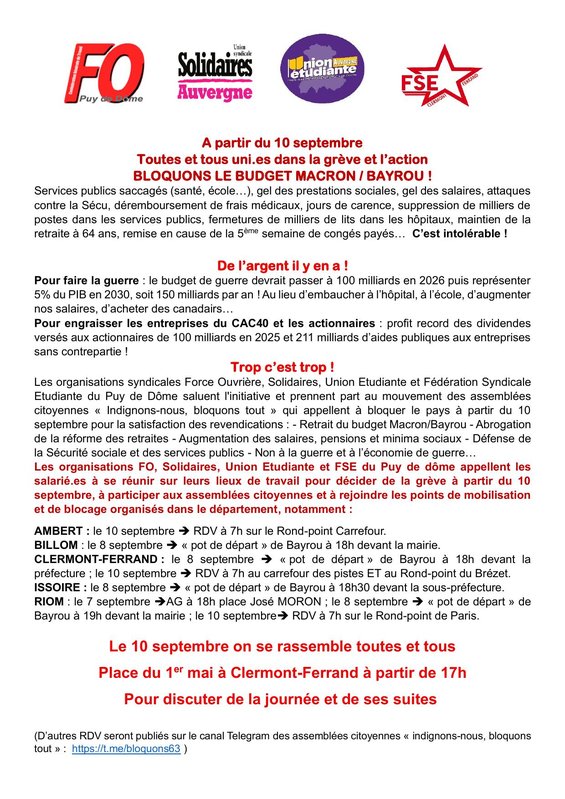 Appel intersyndical Puy de Dôme 10 septembre 2025 et suites-1