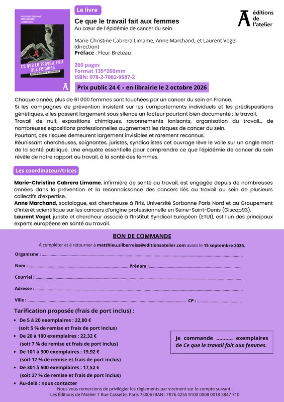 Bon de commande - Ce que le travail fait aux femmes_1