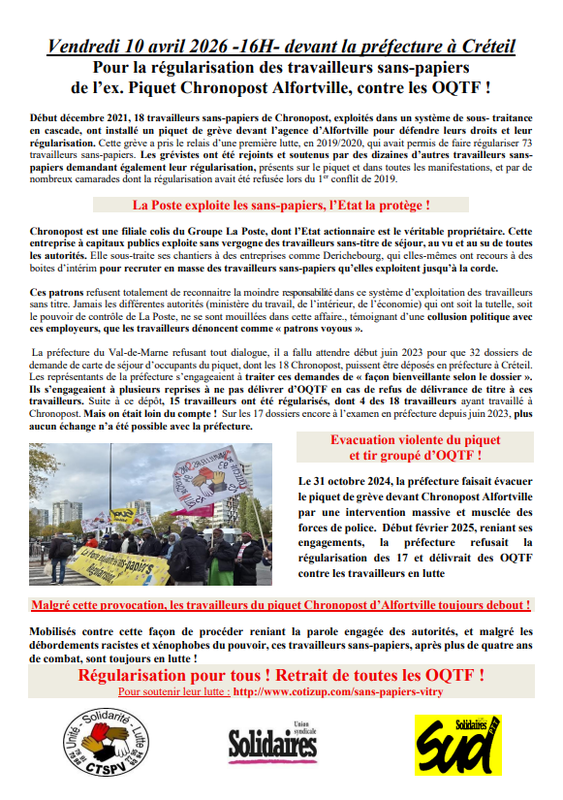 chronopost 10 avril