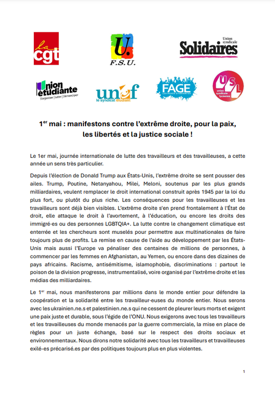 tract 1er mai 2025